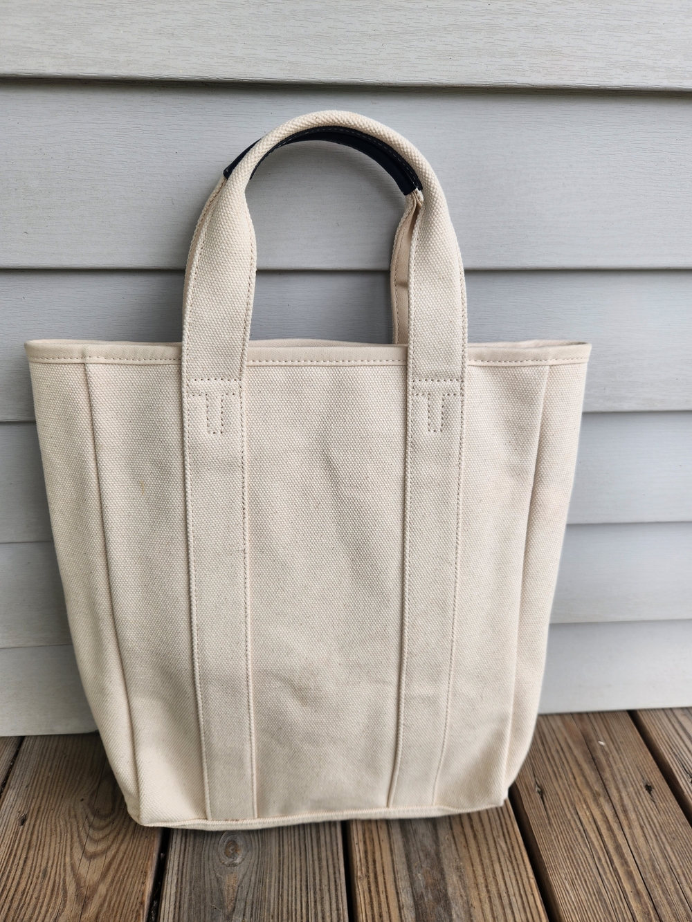 Tory Burch Cream Canvas Logo Tote with Black Print - Picture 2 of 5